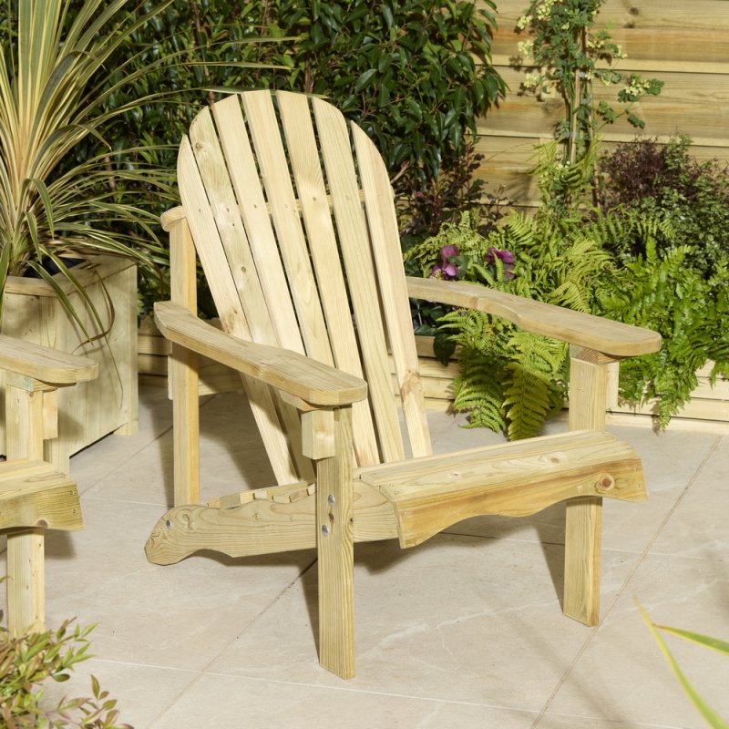Rowlinson Garden Products Rowlinson Lakeside Adirondack Garden Chair - Pressure Treated