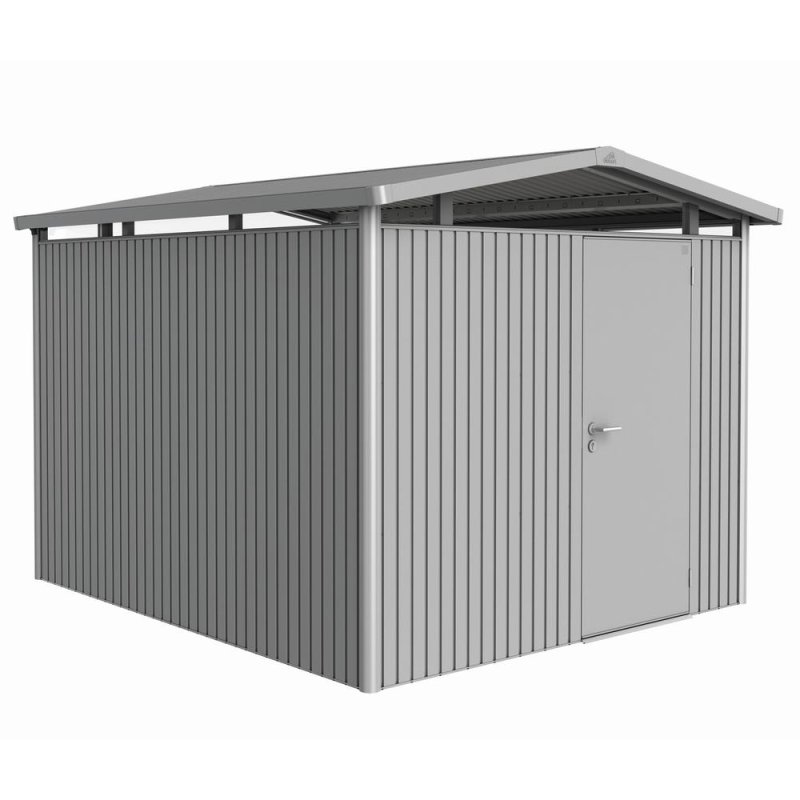 Biohort Panorama P5 metal shed 9x10 in silver metallic with single door