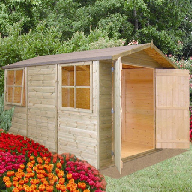 10 x 7 Shire Guernsey Shiplap Shed - in situ