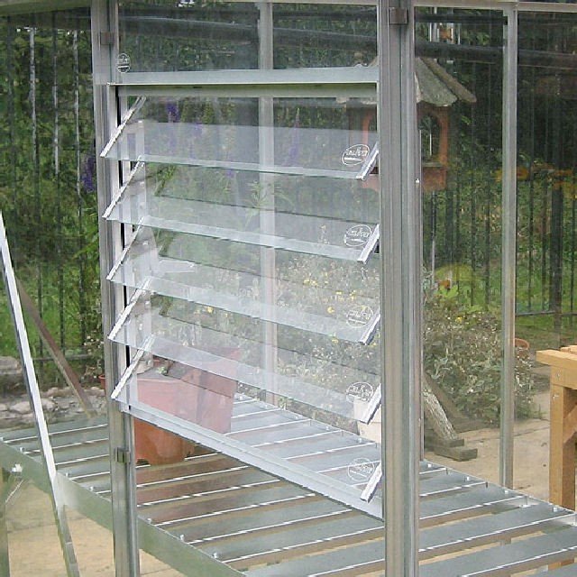 Elite Greenhouses Elite 5 Blade Manual  Louvre Vent - with Toughened Glass - Aluminium