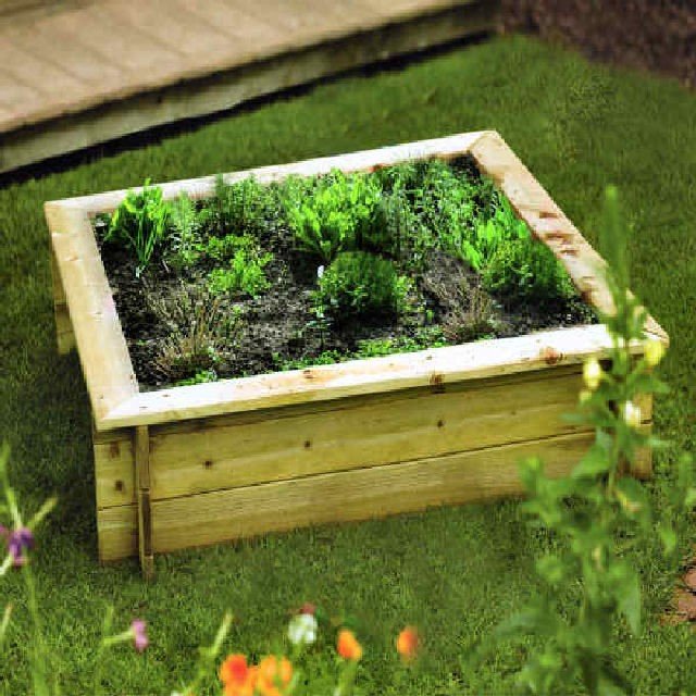 Rowlinson Garden Products 4 x 4 (1200mm 1200mm) Raised Bed - Pressure Treated