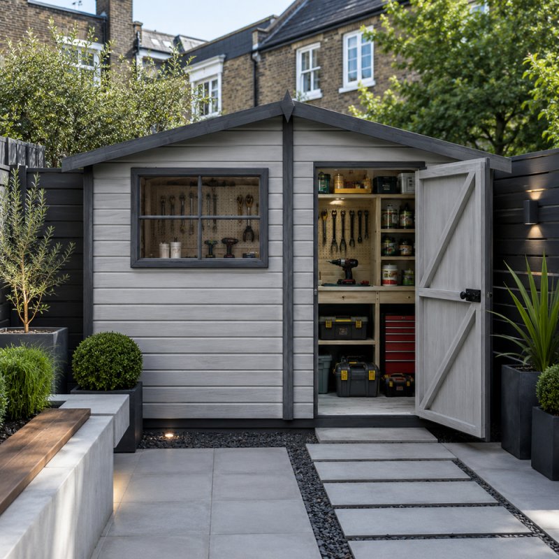 6x10 Shire Wroxham Professional Shed - angle view