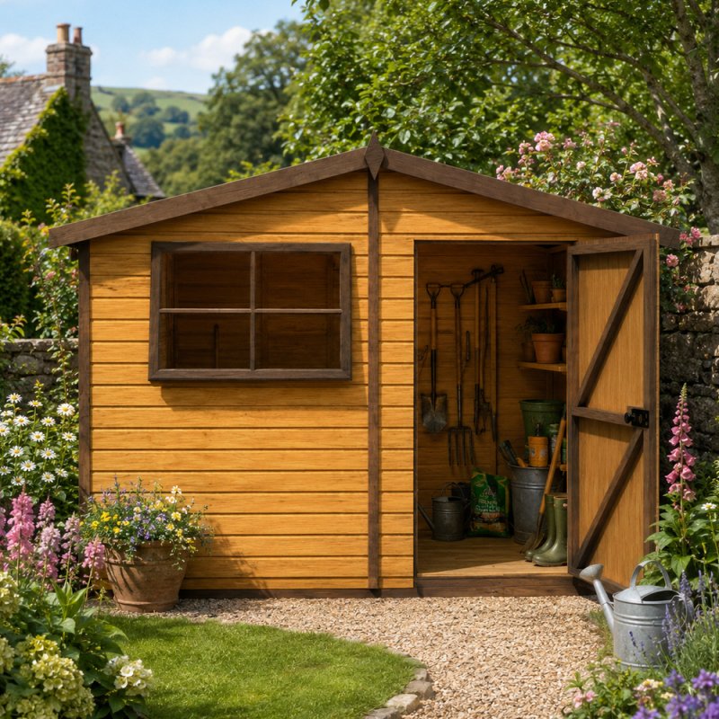 8x10 Shire Wroxham Professional Shed - angle view