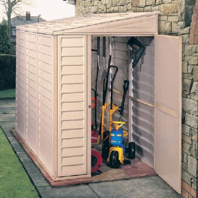 4 x 8 (1.21m x 2.39m) Saffron Vinyl Lean-To Plastic Shed