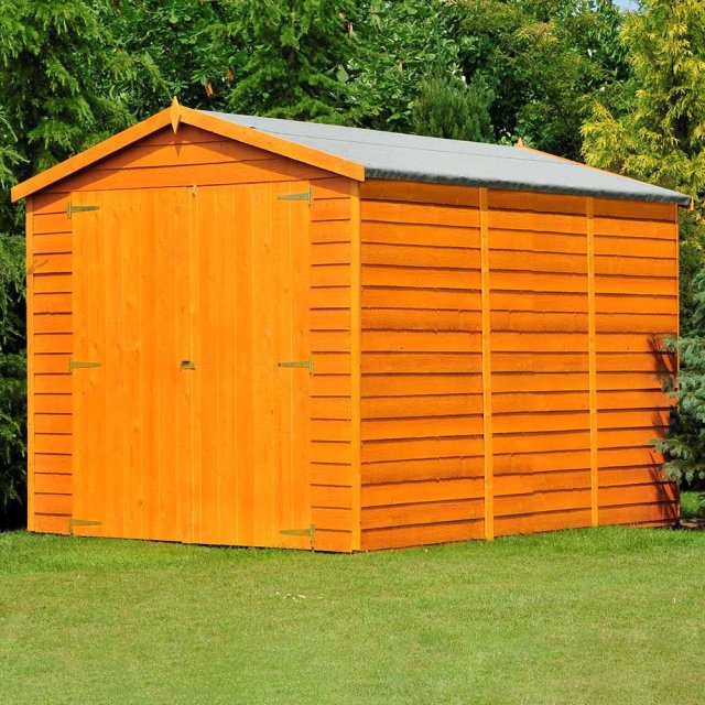 12x6 Shire Overlap Shed - Windowless - insitu with doors closed