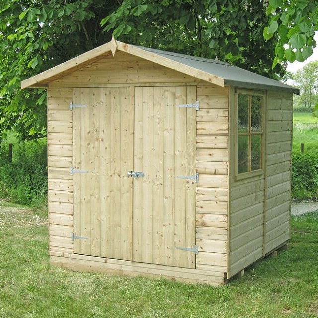 7 x 7 (1.98m x 2.05m) Shire Alderney Pressure Treated Apex Garden Shed