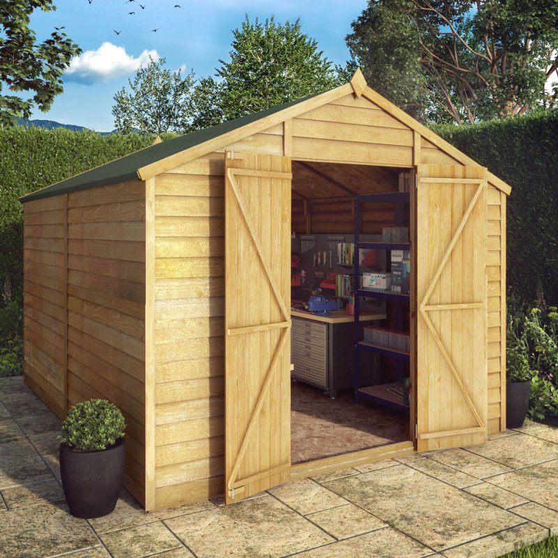 10 x 8 (3.02m x 2.48m) Mercia Overlap Shed - No Windows