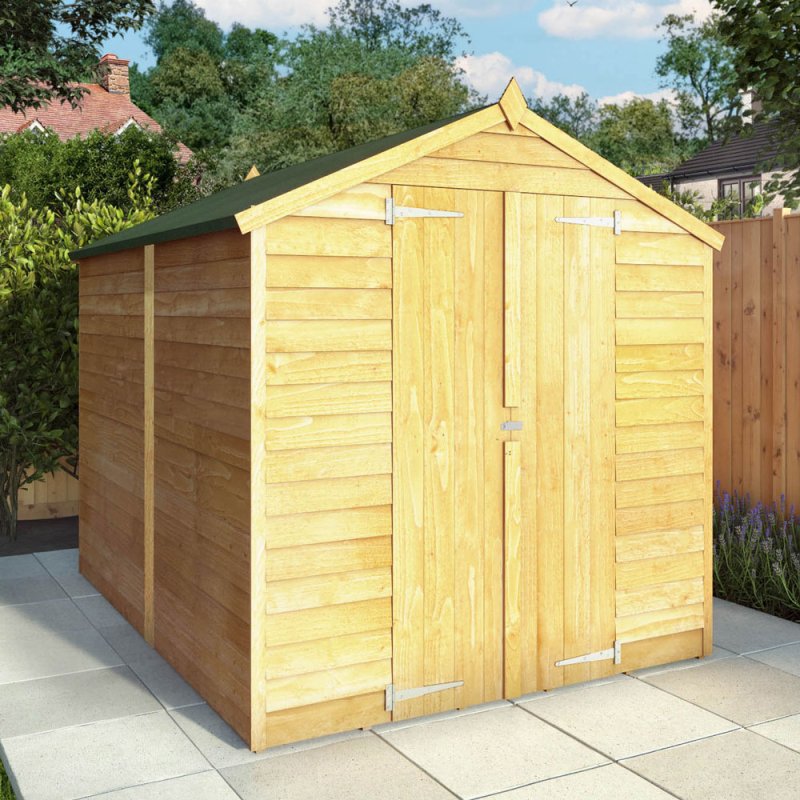 8 x 6 (2.37m x 1.78m) Mercia Overlap Shed - closed doors