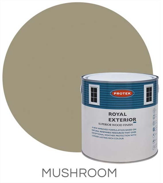 Protek Royal Exterior Paint 5 Litre - Mushroom Colour Swatch with Pot