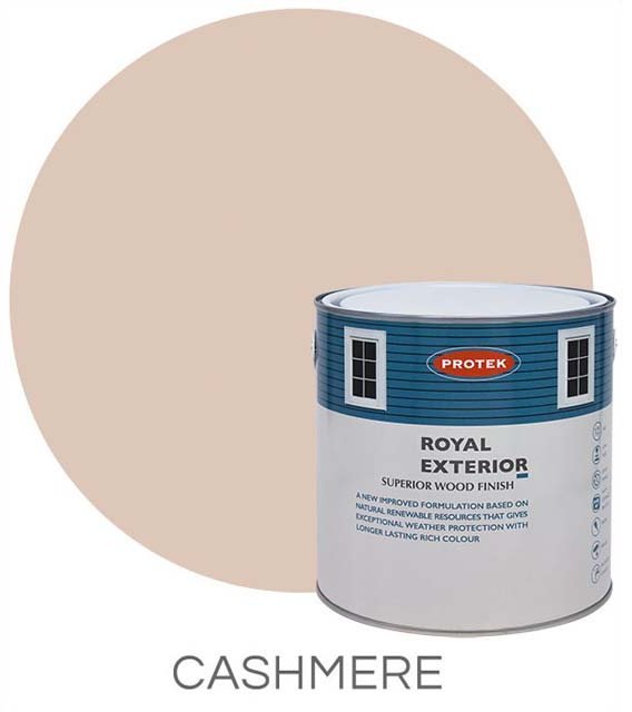 Protek Royal Exterior Paint 5 Litres - Cashmere Colour Swatch with Pot