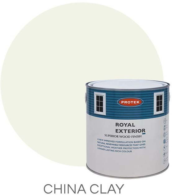 Protek Royal Exterior Paint 5 Litres - China Clay Colour Swatch with Pot