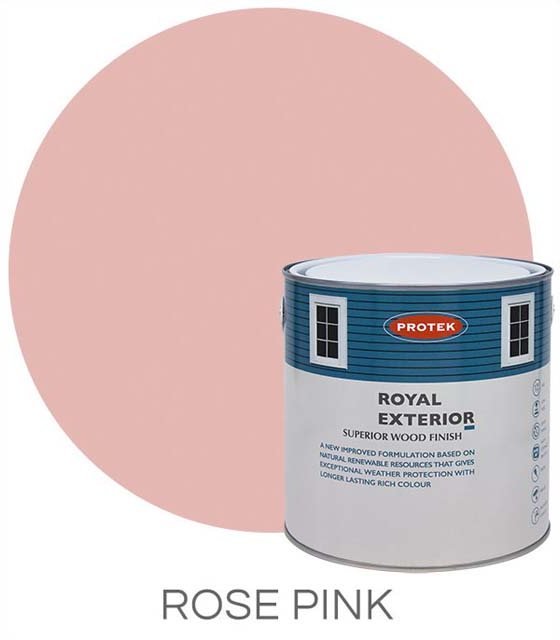 Protek Royal Exterior Paint 5 Litres - Rose Pink  Colour Swatch with Pot
