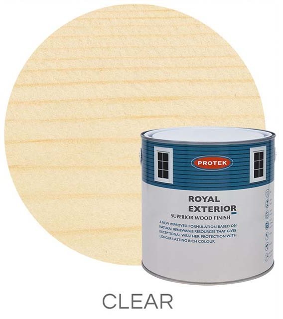 Protek Royal Exterior Paint 5 Litres - Clear Colour Swatch with Pot