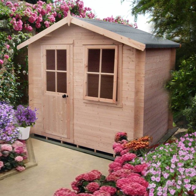 8 x 6 Shire Avesbury Log Cabin (19mm Logs)