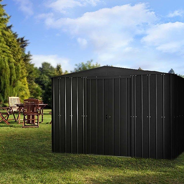 10 x 7 Lotus Apex Metal Shed in Anthracite Grey