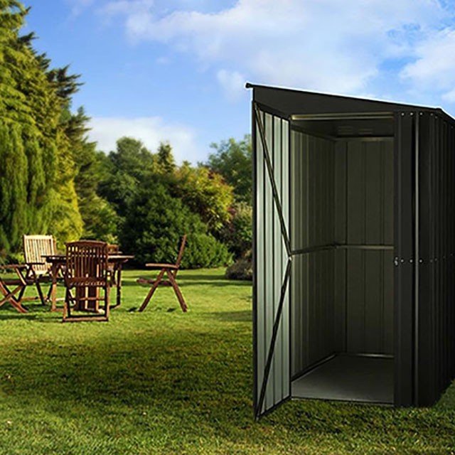 4 x 6 Lotus Lean-To Metal Shed in Anthracite Grey