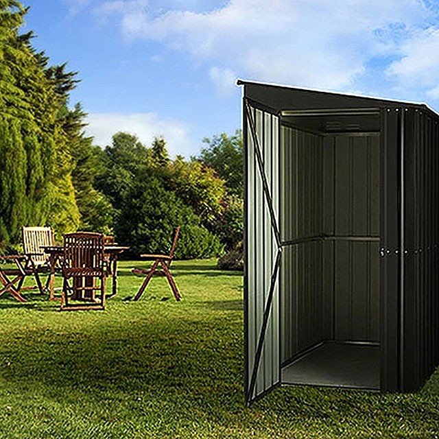 4 x 8 Lotus Lean-To Metal Shed in Anthracite Grey