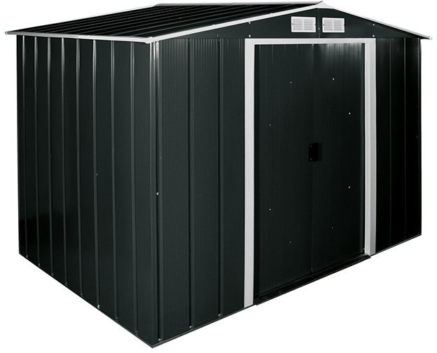 8 x 6 Sapphire Apex Metal Shed in Anthracite Grey