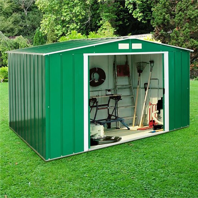 10 x 8 Sapphire Apex Metal Shed in Green