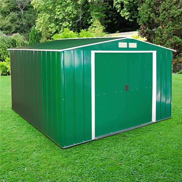 10 x 10 Sapphire Apex Metal Shed in Green