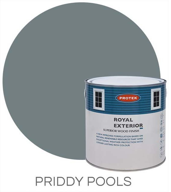 Protek Royal Exterior Paint 5 Litres - Priddy Pools Colour Swatch with Pot