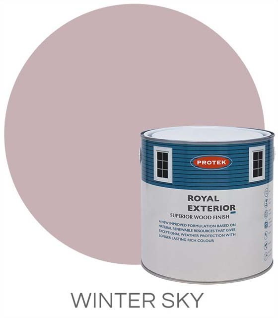 Protek Royal Exterior Paint 5 Litres - Winter Sky Colour Swatch with Pot