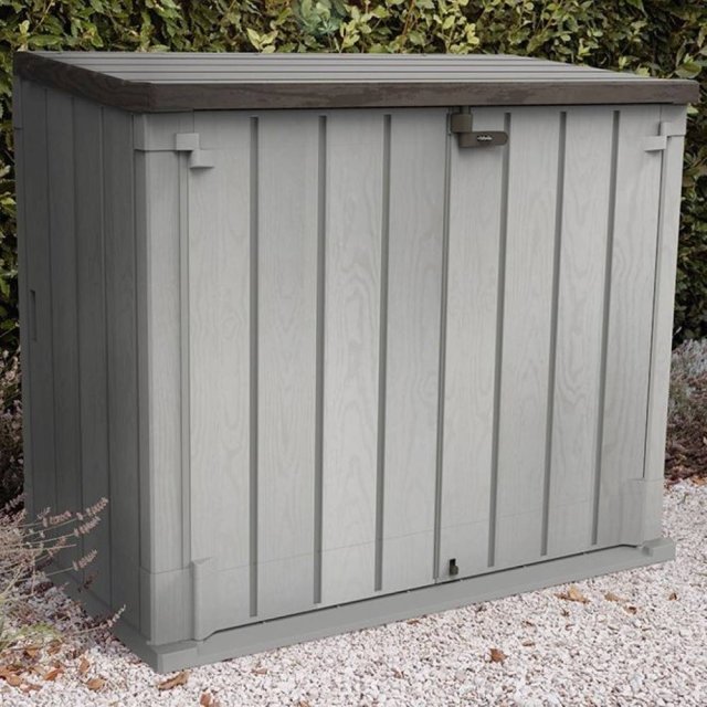 Forest 1200L Extra Large Plastic Garden Storage Unit - Grey