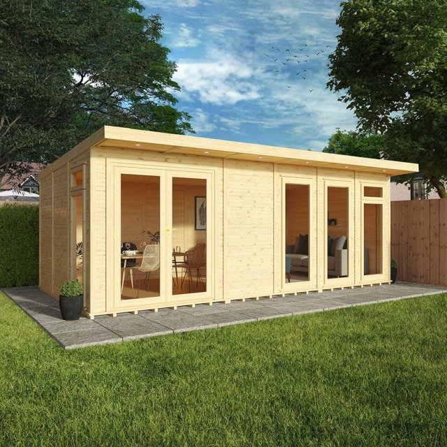 20 x 10 (6.10m x 3.10m) Mercia Insulated Garden Room - In Situ, Doors Closed