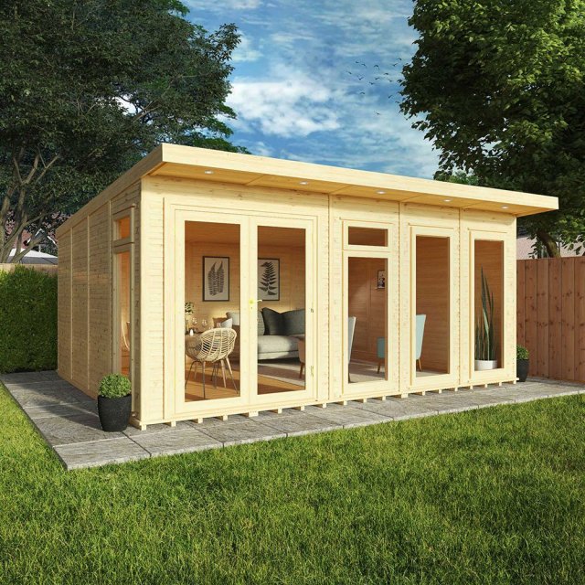 17 x 14 (5.10m x 4.10m) Mercia Insulated Garden Room - In Situ, Doors Closed