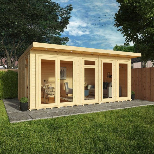 17 x 10 (5.10m x 3.10m) Mercia Insulated Garden Room - In Situ, Doors Closed