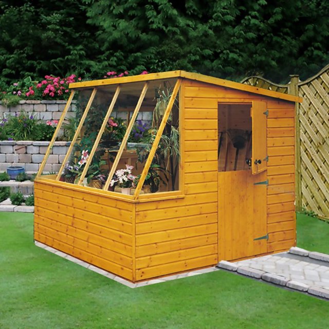 8 x 8 (2.39m x 2.39m) Shire Iceni Potting Shed - Door in Right Hand Side