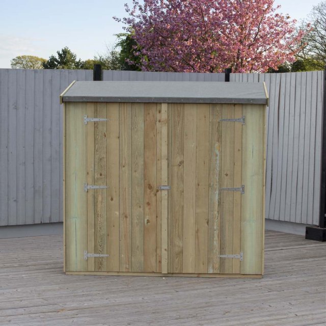 3 x 6 Shire Pent Overlap Shed with Double Doors - Pressure Treated