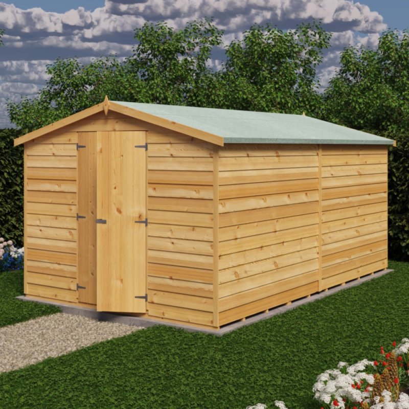 12 x 8 Shire Value Overlap Apex Garden Shed - No Windows - elbec garden ...