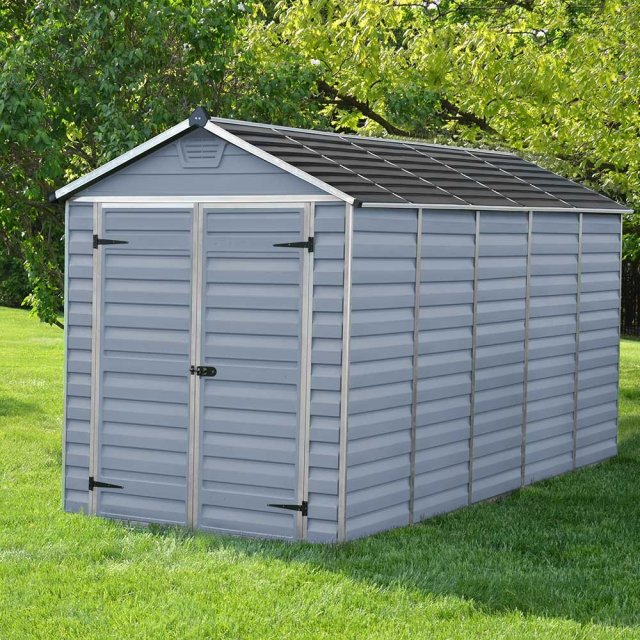 6x12 Palram Skylight Plastic Apex Shed - Grey