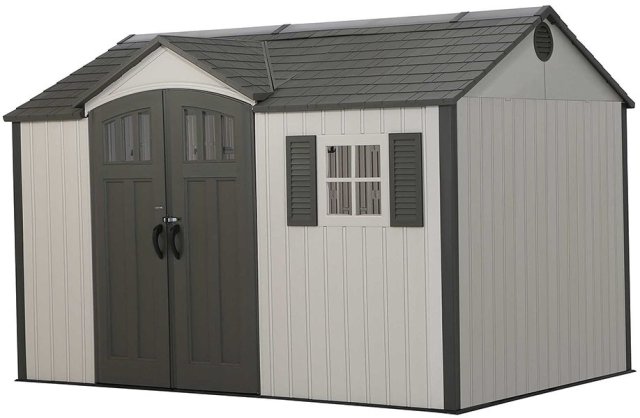 12.5x8 Lifetime Plastic Shed (with Single Entry) - closed door no white background