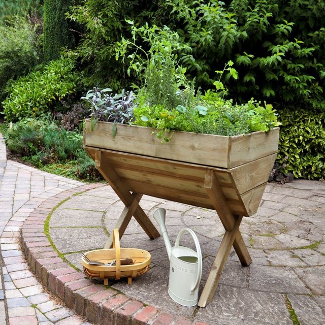 Forest Kitchen Garden Trough - Pressure Treated -  3ft 3inch - with background