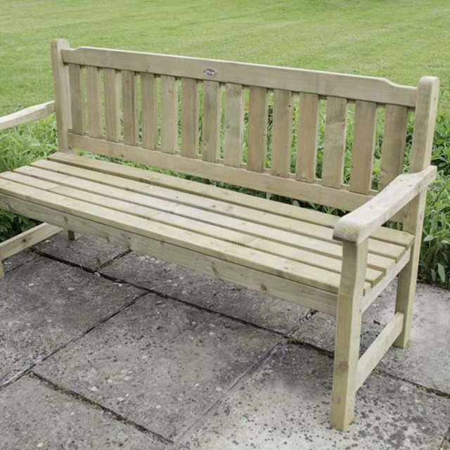 Forest Rosedene 5ft Bench - Pressure Treated - on paved area - cropped