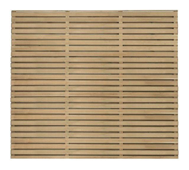 5ft High Forest Contemporary Double-Sided Slatted Fence Panel ...