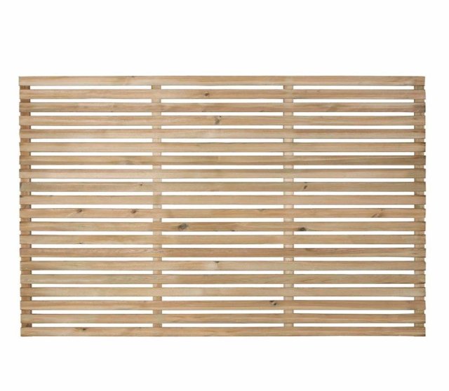 4ft High Forest Contemporary Slatted Fence Panel - Pressure Treated - isolated front view