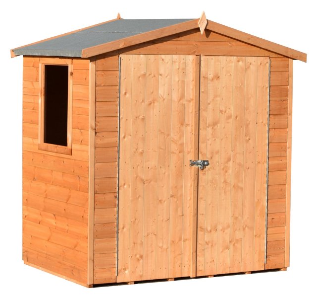 4x6 Shire Lewis Professional Shed - isolated angled front view with doors closed