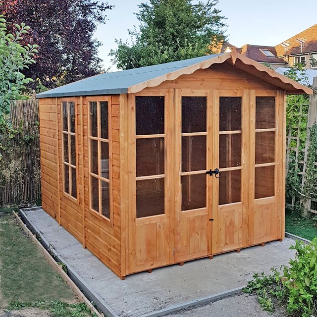 7 x 10 Shire Kensington Summerhouse - insitu with doors closed