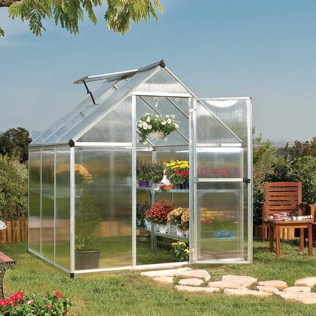 6 x 6 Palram Mythos Greenhouse in Silver