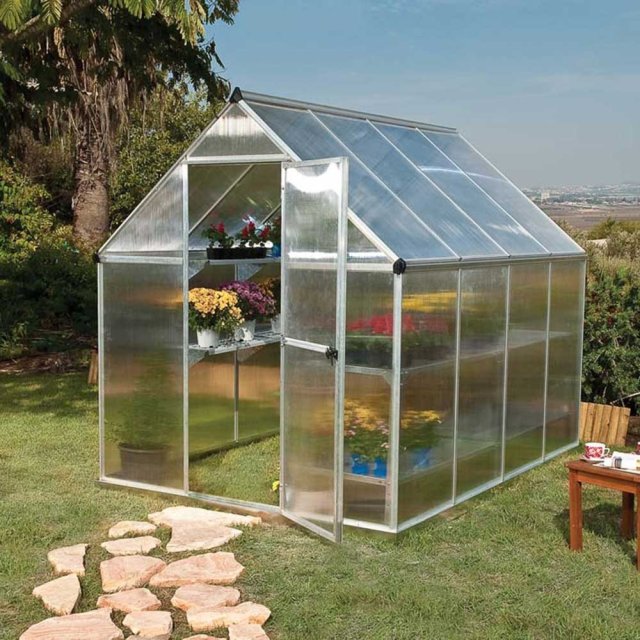 6 x 8 Palram Mythos Greenhouse in Silver