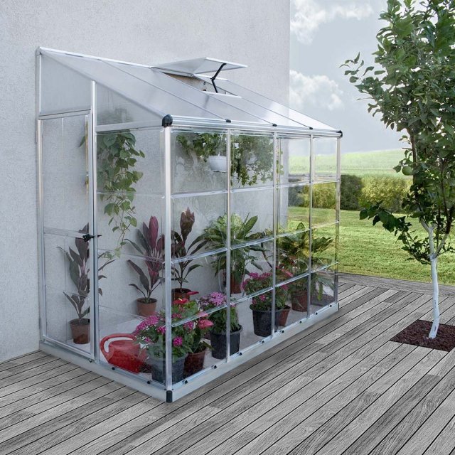 8 x 4 Palram Lean To Grow House Greenhouse in Silver