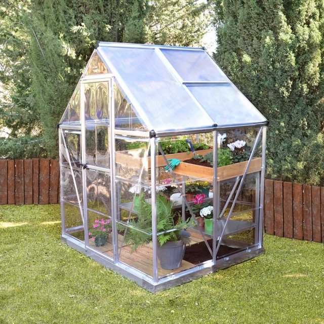 6 x 4 Palram Hybrid Greenhouse in Silver
