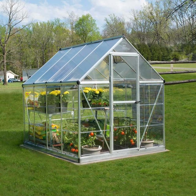 6 x 8 Palram Hybrid Greenhouse in Silver