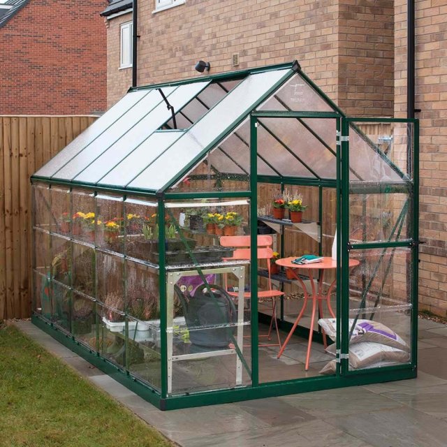 6 x 10 Palram Hybrid Greenhouse in Green