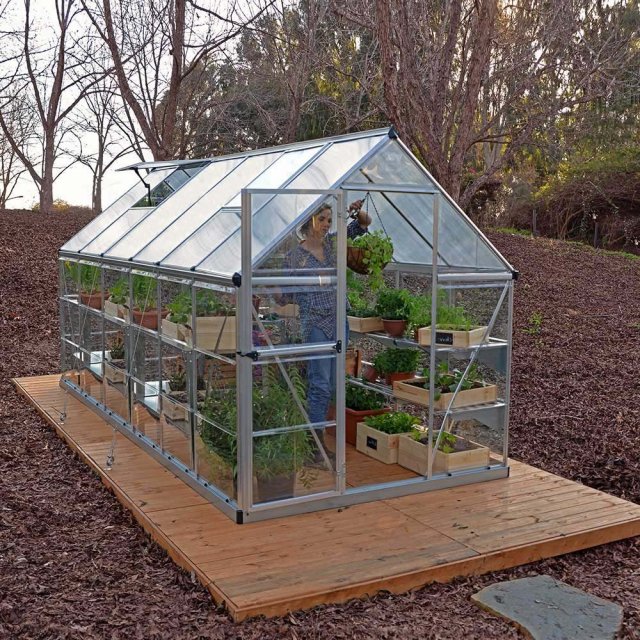 6 x 12 Palram Hybrid Greenhouse in Silver