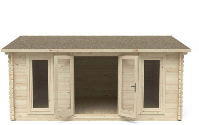 13 x 16 Forest Garden Rushock Log Cabin - 45mm Logs