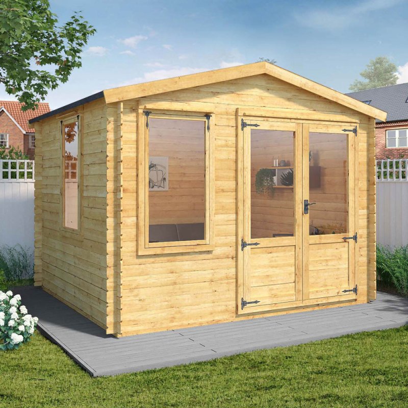 3.3m x 3m Mercia Log Cabin 19mm Logs